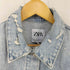 ザラ ZARA ダメージ加工 クロップド デニムジャケット レディース import:M