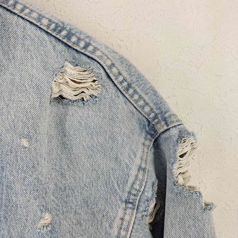 ザラ ZARA ダメージ加工 クロップド デニムジャケット レディース import:M