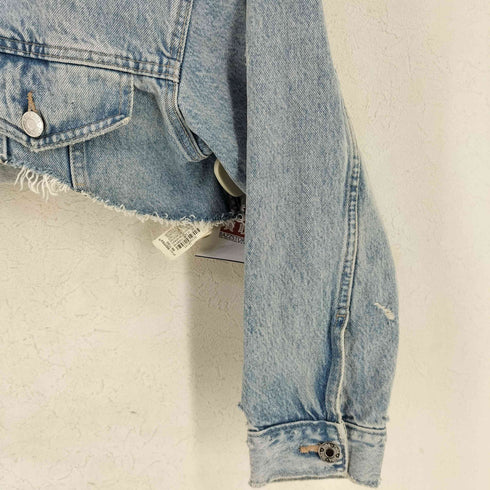 ザラ ZARA ダメージ加工 クロップド デニムジャケット レディース import:M