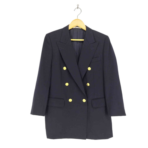 アクアスキュータム AQUASCUTUM 紺ブレ 金釦 ダブルブレスト テーラードジャケット レディース 7