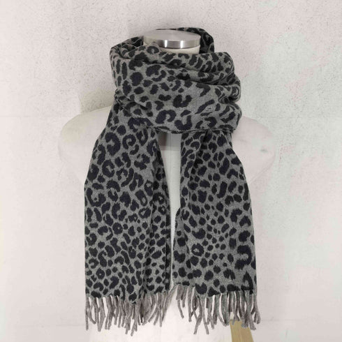 ソニアリキエル SONIA RYKIEL CASHMERE&WOOL カシミヤ混 ヒョウ柄 マフラー レディース