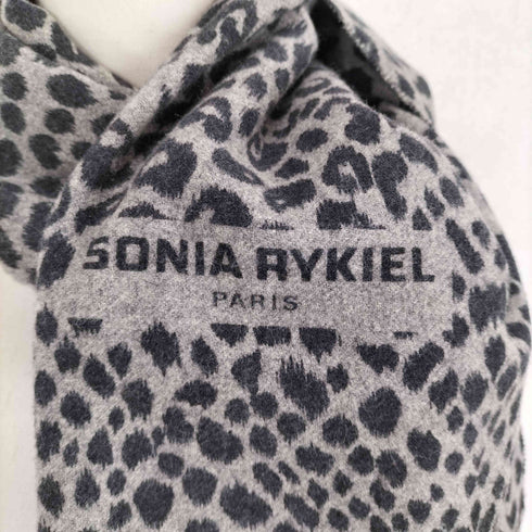 ソニアリキエル SONIA RYKIEL CASHMERE&WOOL カシミヤ混 ヒョウ柄 マフラー レディース