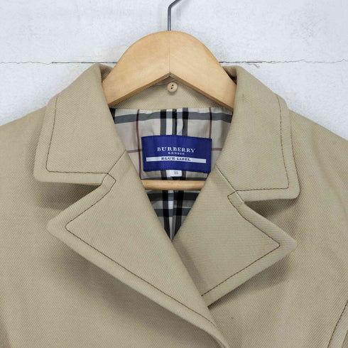 バーバリーブルーレーベル BURBERRY BLUE LABEL 裏地ノヴァチェックピーコート レディース 38