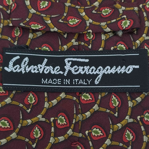 サルヴァトーレフェラガモ Salvatore Ferragamo 総柄シルクネクタイ メンズ