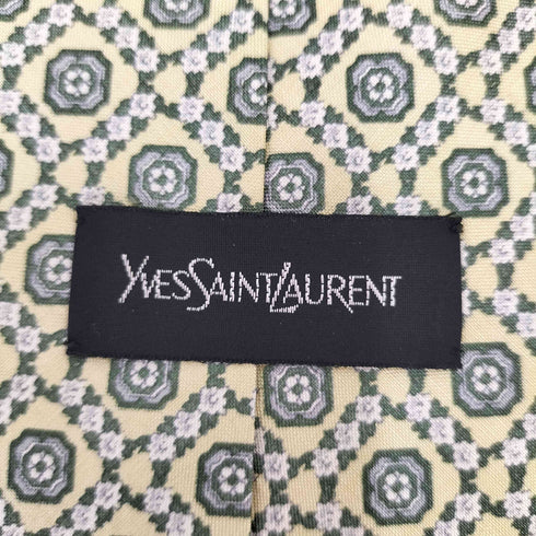 イヴサンローラン Yves Saint Laurent 総柄シルクネクタイ メンズ