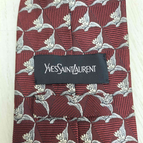 イヴサンローラン Yves Saint Laurent 総柄シルクネクタイ メンズ