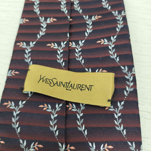 イヴサンローラン Yves Saint Laurent 総柄シルクネクタイ メンズ