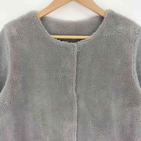 ノアジェ NOA-GE ニット切替 ノーカラー ボア コート レディース JPN:L