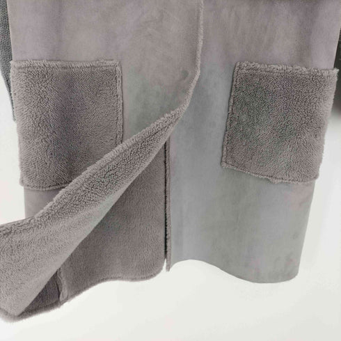 ノアジェ NOA-GE ニット切替 ノーカラー ボア コート レディース JPN:L