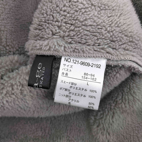 ノアジェ NOA-GE ニット切替 ノーカラー ボア コート レディース JPN:L