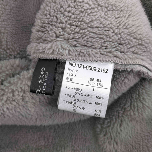 ノアジェ NOA-GE ニット切替 ノーカラー ボア コート レディース JPN:L