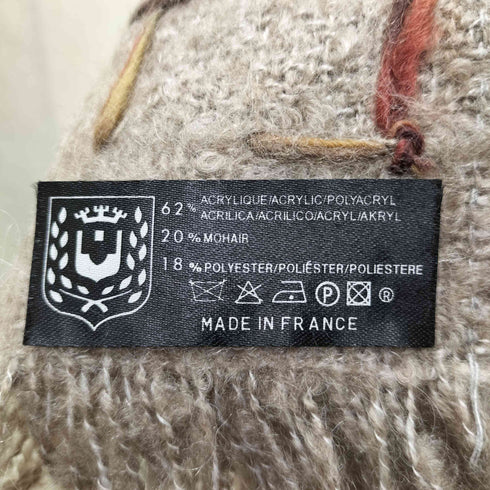エーグル AIGLE フランス製 モヘア20%混フリンジマフラー メンズ