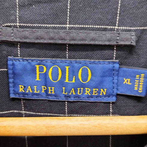 ポロラルフローレン POLO RALPH LAUREN ポニー刺繍 裏地チェック 襟裏切替 スウィングトップ メンズ import:XL
