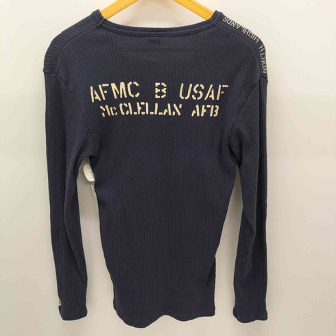 アヴィレックス AVIREX ステンシル リブ Vネック カットソー メンズ JPN:L