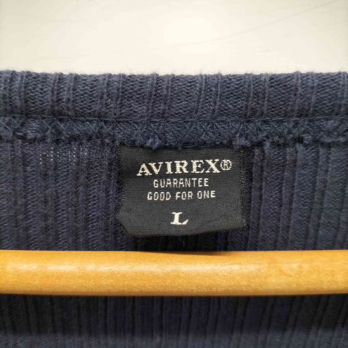 アヴィレックス AVIREX ステンシル リブ Vネック カットソー メンズ JPN:L