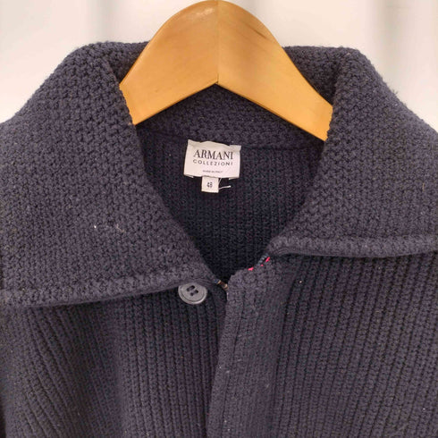 アルマーニコレツィオーニ ARMANI COLLEZIONI イタリア製 ダブルジップ 袖ライン ニットカーディガン メンズ 48