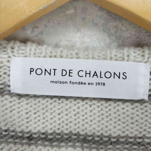 PONT DE CHALONS ハートパッチボーダーニットプルオーバー レディース FREE