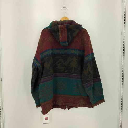 エルエルビーン L.L.Bean 80s 総柄 マルチカラー フーデッド ブランケットジャケット メンズ import:M
