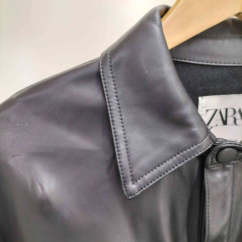 ザラ ZARA フェイクレザー シャツワンピース レディース JPN:S