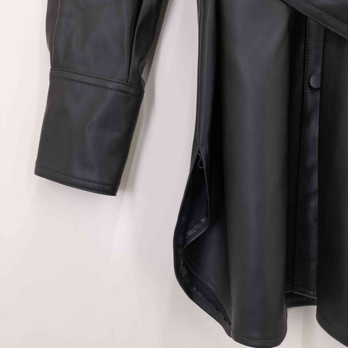 ザラ ZARA フェイクレザー シャツワンピース レディース JPN:S