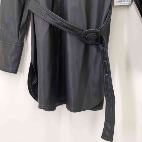ザラ ZARA フェイクレザー シャツワンピース レディース JPN:S
