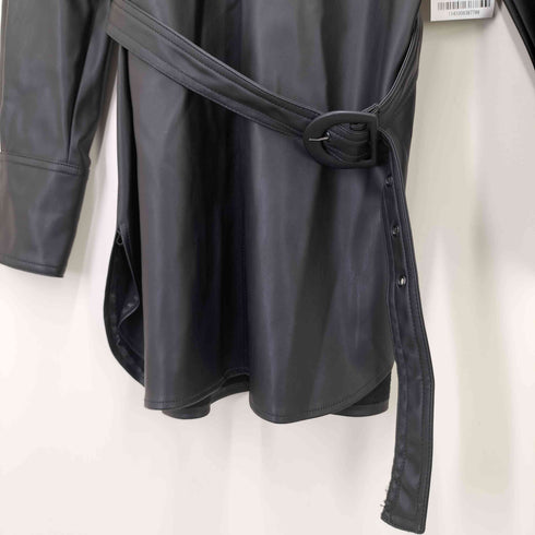 ザラ ZARA フェイクレザー シャツワンピース レディース JPN:S