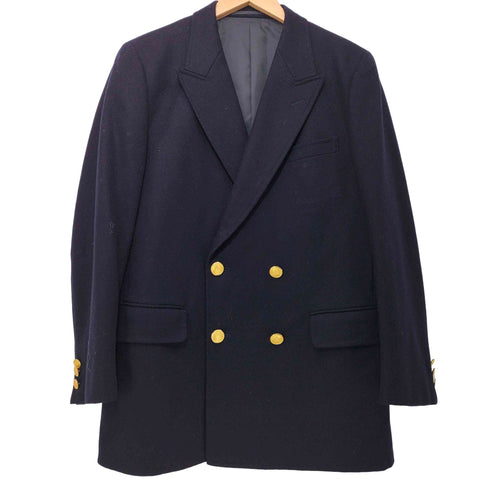 ジェイプレス J.PRESS ピークドラペル ダブルブレスト 背抜き 金ボタン テーラードジャケット 紺ブレ メンズ C92 W80 T170