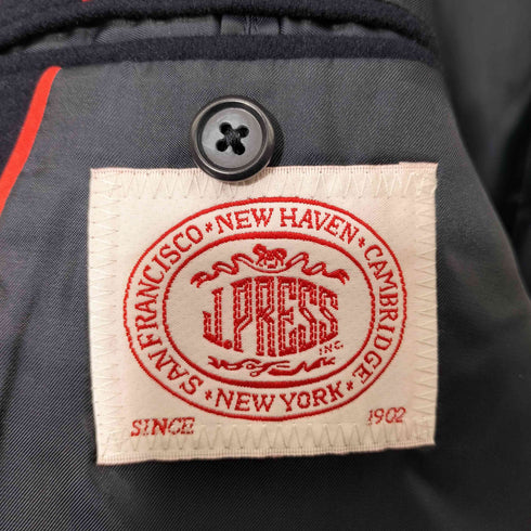 ジェイプレス J.PRESS ピークドラペル ダブルブレスト 背抜き 金ボタン テーラードジャケット 紺ブレ メンズ C92 W80 T170