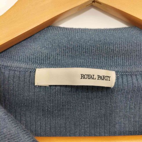 ロイヤルパーティー ROYAL PARTY 24AW チェーン トリミング ダブルZIP 長袖 ニット トップス レディース FREE