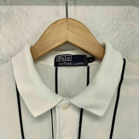 ポロバイラルフローレン Polo by RALPH LAUREN ワンポイント刺繍 ストライプ柄 半袖 ポロシャツ メンズ import:M