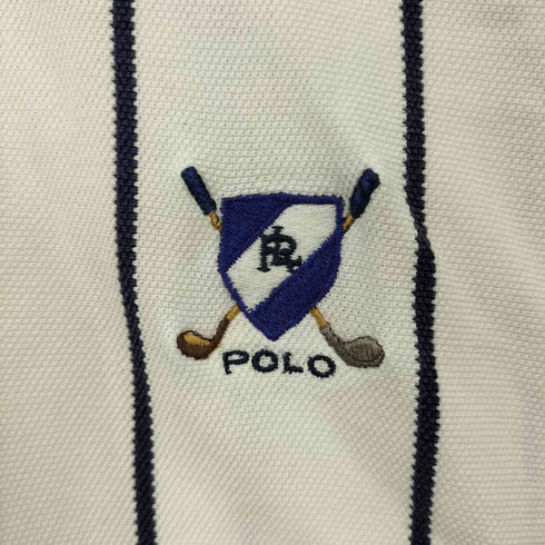 ポロバイラルフローレン Polo by RALPH LAUREN ワンポイント刺繍 ストライプ柄 半袖 ポロシャツ メンズ import:M