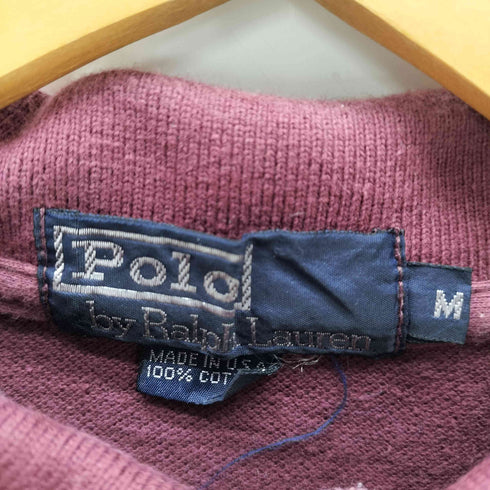 ポロバイラルフローレン Polo by RALPH LAUREN USA製 ポニー 刺繍 鹿の子 ポロシャツ メンズ import:M