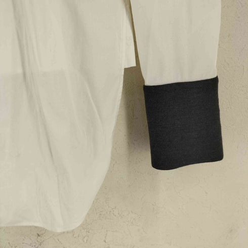 ジルサンダーネイビー JIL SANDER NAVY 袖切替 バンドカラー シャツ レディース 34