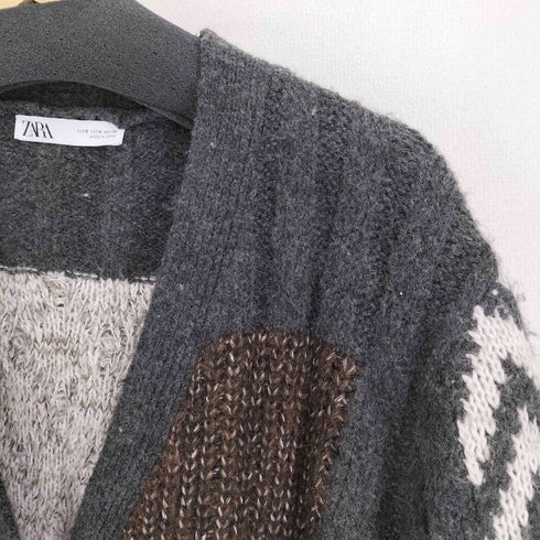 ザラ ZARA パッチワーク ニット カーディガン レディース import:S