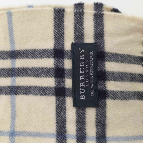 バーバリーロンドン BURBERRY LONDON カシミヤ ノバチェック フリンジ マフラー レディース