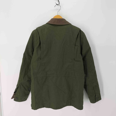 ランズエンド LANDS END 襟コーデュロイ エルボーパッチ 裏地チェックキルティングライナー ハンティングジャケット メンズ import:M