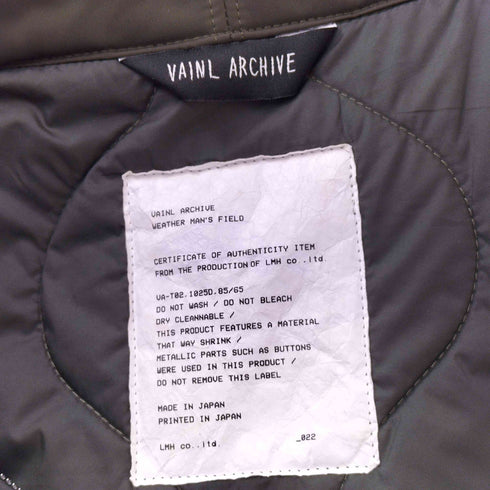 ヴァイナルアーカイブ VAINL ARCHIVE 20aw PRIMALOFT MIL-JKT キルティングジャケット メンズ JPN:M