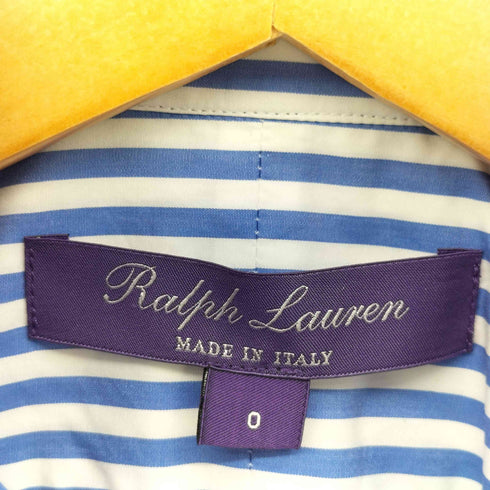 ラルフローレンパープルレーベル RALPH LAUREN PURPLE LABEL マチ付き ホリゾンタル カラー L/S ストライプ シャツ メンズ 0