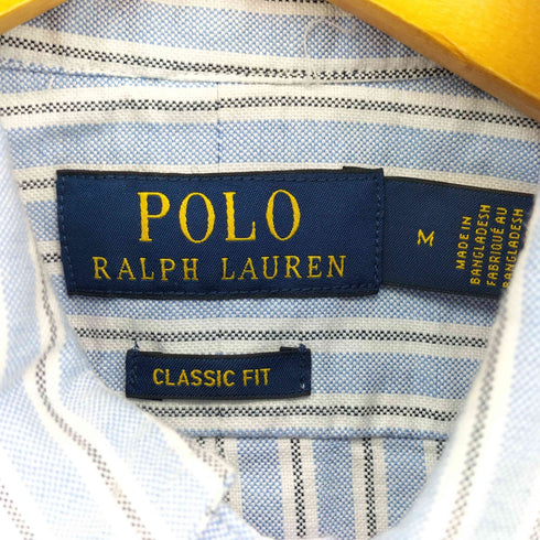 ポロラルフローレン POLO RALPH LAUREN CLASSIC FIT ポニー刺繍 ストライプ レギュラーカラー L/S シャツ メンズ import:M