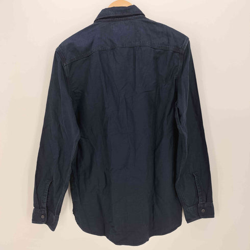 ダブルアールエルラルフローレン RRL RALPH LAUREN マチ付き インディゴ コットン リネン L/S ワーク シャツ メンズ import:M