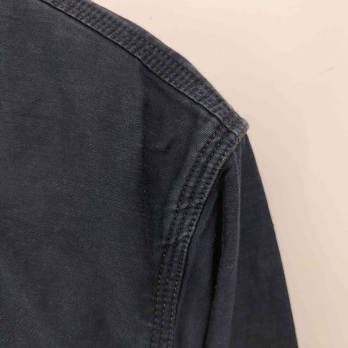 ダブルアールエルラルフローレン RRL RALPH LAUREN マチ付き インディゴ コットン リネン L/S ワーク シャツ メンズ import:M