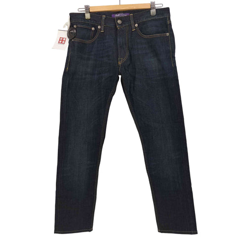 ラルフローレンパープルレーベル RALPH LAUREN PURPLE LABEL イタリア製 ジップフライ セルビッチ デニム ストレート パンツ メンズ 30/32