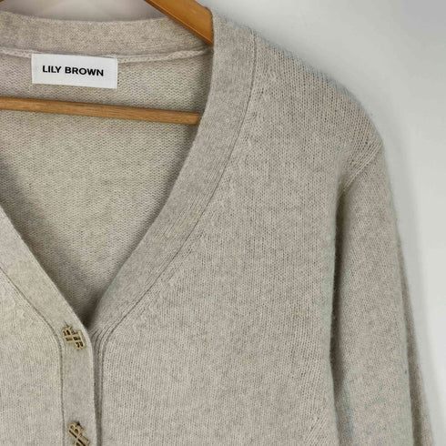 リリーブラウン Lily Brown 24AW ロゴ釦フォックスカーデ レディース ONE SIZE
