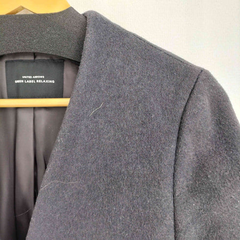 グリーンレーベルリラクシング GREEN LABEL RELAXING W/N ノーラペル コート レディース