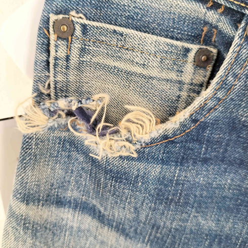 ブルーブルー BLUE BLUE 日本製 TALONジップ セルビッチ デニム パンツ メンズ 34
