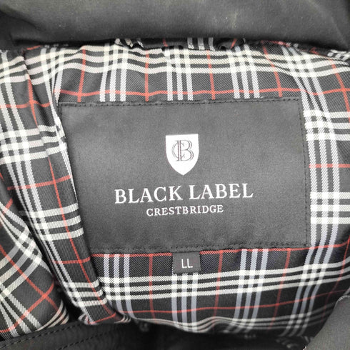 ブラックレーベルクレストブリッジ BLACK LABEL CRESTBRIDGE 裏地チェック ジップアップ タヌキ ファー付き ダウン ジャケット メンズ LL