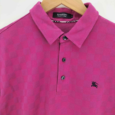 バーバリーブラックレーベル BURBERRY BLACK LABEL ホース 刺繍 ブロック チェック S/S ポロ シャツ メンズ JPN:3