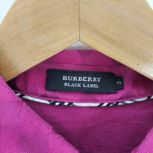 バーバリーブラックレーベル BURBERRY BLACK LABEL ホース 刺繍 ブロック チェック S/S ポロ シャツ メンズ JPN:3