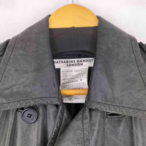 キャサリンハムネットロンドン KATHARINE HAMNETT LONDON レザーダブルブレストコート メンズ import:M