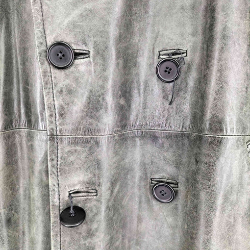 キャサリンハムネットロンドン KATHARINE HAMNETT LONDON レザーダブルブレストコート メンズ import:M